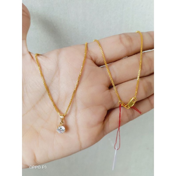 kalung rantai italy perak asli 925 di lapisi emas 22karat