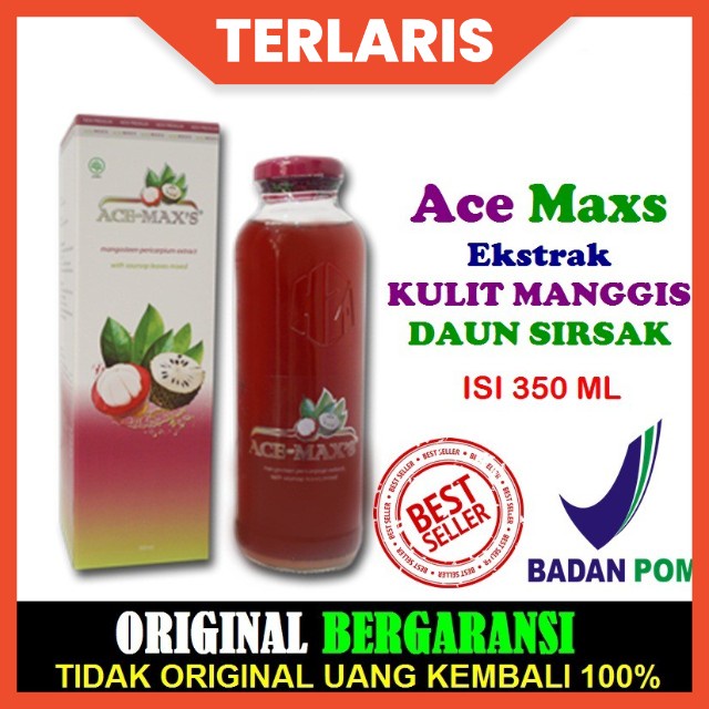 ‹532} Ace Maxs (Kulit Manggis+Daun Sirsak) Original 100% untuk Vertigo Hernia Diabetes Kanker