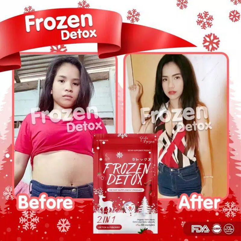 FROZEN DETOX 100% ORIGINAL THAILAND HALAL BARCODE GLUTA PELANGSING DIET 60 KAPSUL - JOJU COLLAGEN