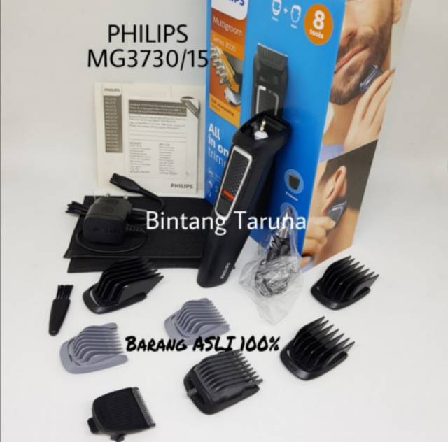 PHILIPS Multigroom MG3730/15 Alat Cukur Philips MG3730 8-in-1 Multi groom Philips MG3730