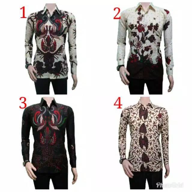 Risna Batik HRB026 kenongo kemeja hem pendek pekalongan  M L XL  MURAH