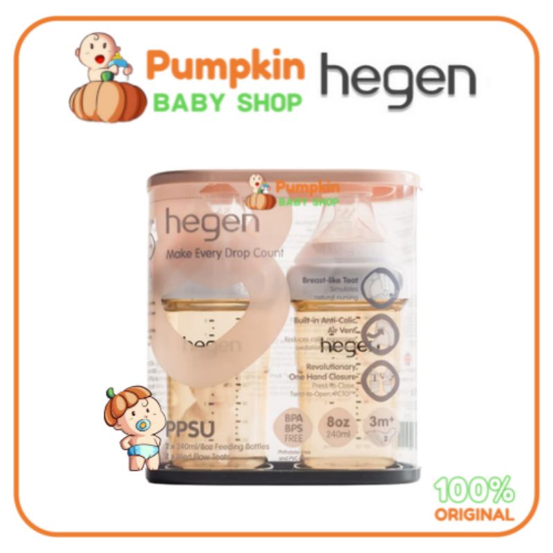 Hegen Feeding Bottle PPSU 240ml isi 1 &amp; 2 pcs