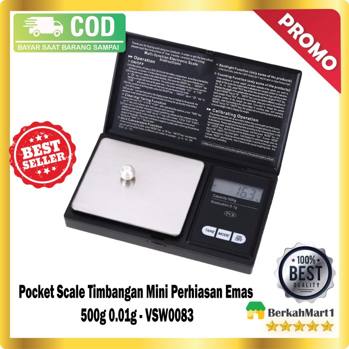 Taffware Timbangan Digital 0.01G 500G Emas Permata Carat Berlian Ori