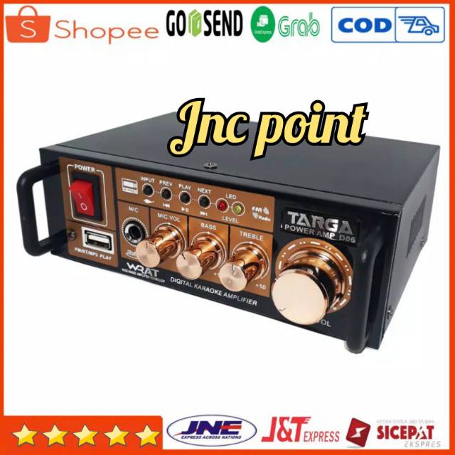 Amplifier Karaoke Targa D-06 Ampli Mini TARGA d-06 USB bluetooth