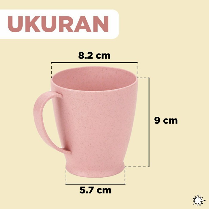 Gelas Cangkir CK1 Mug Kopi Teh Jerami Wheat Straw Tahan Pecah BPA free
