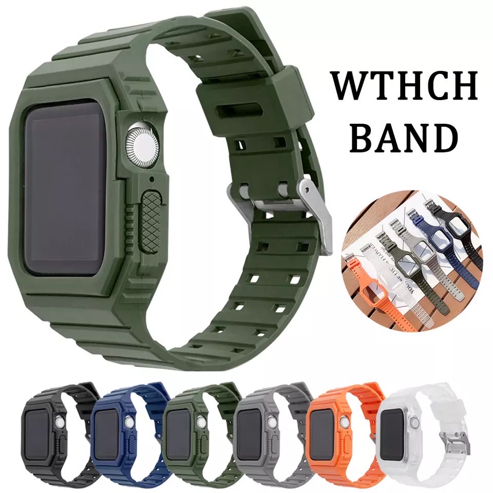 Sport Case Plus Strap iWATCH TPU band Silicone Series 3,4,5,6,SE,7 Retro Strap