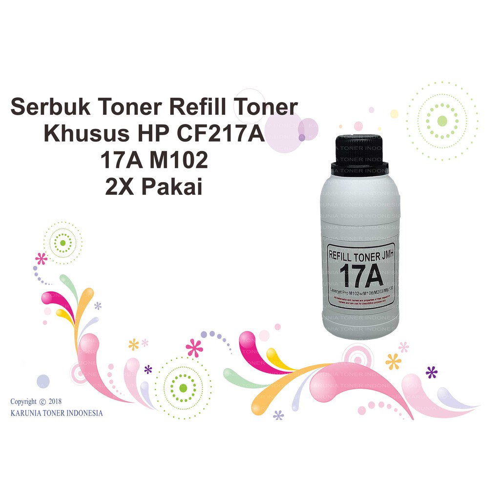 Serbuk Toner Refill JMH Toner Khusus HP CF217A 17A M102 2X Pakai