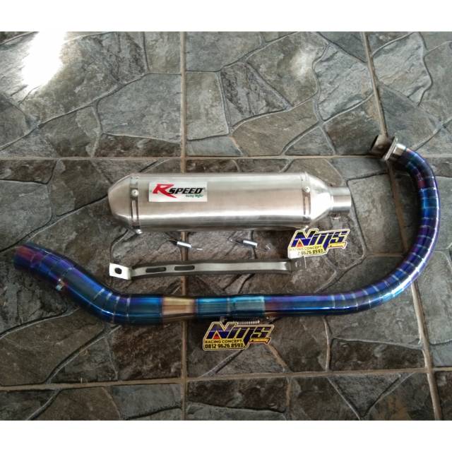 knalpot R SPEED KAPSUL MP. GL.TIGER.LEHER.BLUE BARBARA FULL CACING