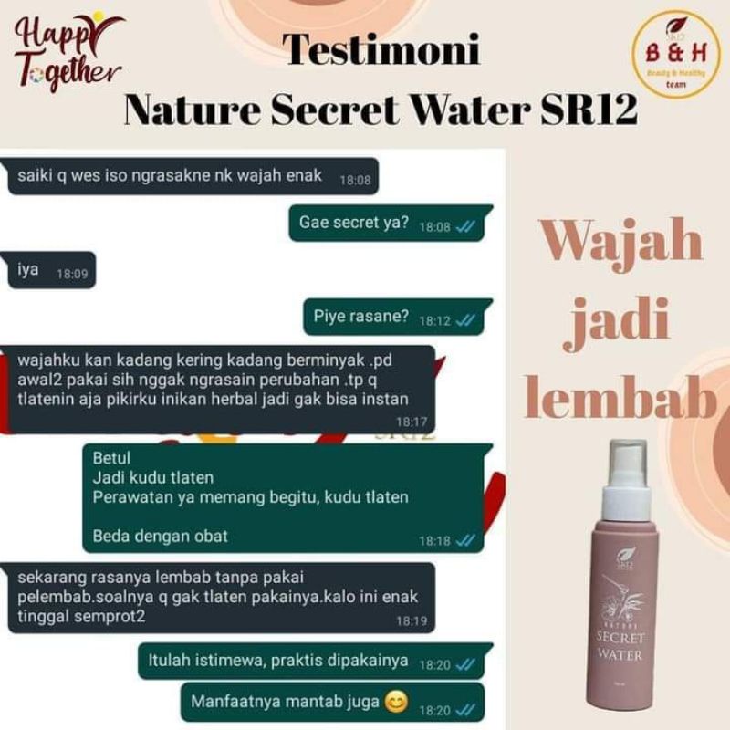 SECRET WATER SR12 / NATURE SECRET WATER SR12 SKINCARE / FACE MIST SR12