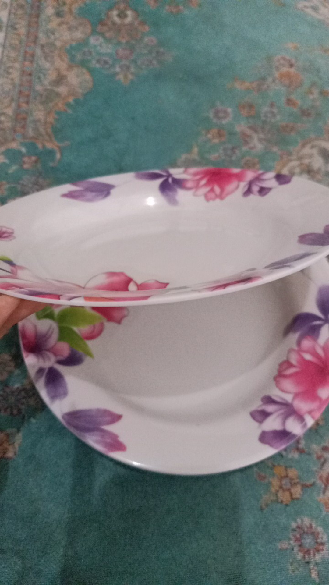 Piring Melamin Motif Bunga Ungu Unica M109