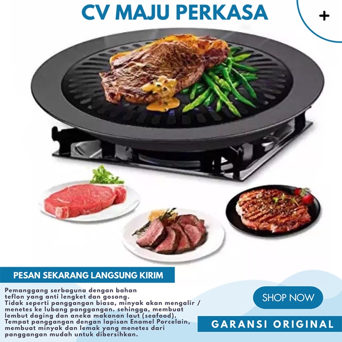 Alat Panggang Barbeque Grill Pan Pemanggang BBQ Tempat Bakar Daging Ayam Sosis Sate Anti Lengket