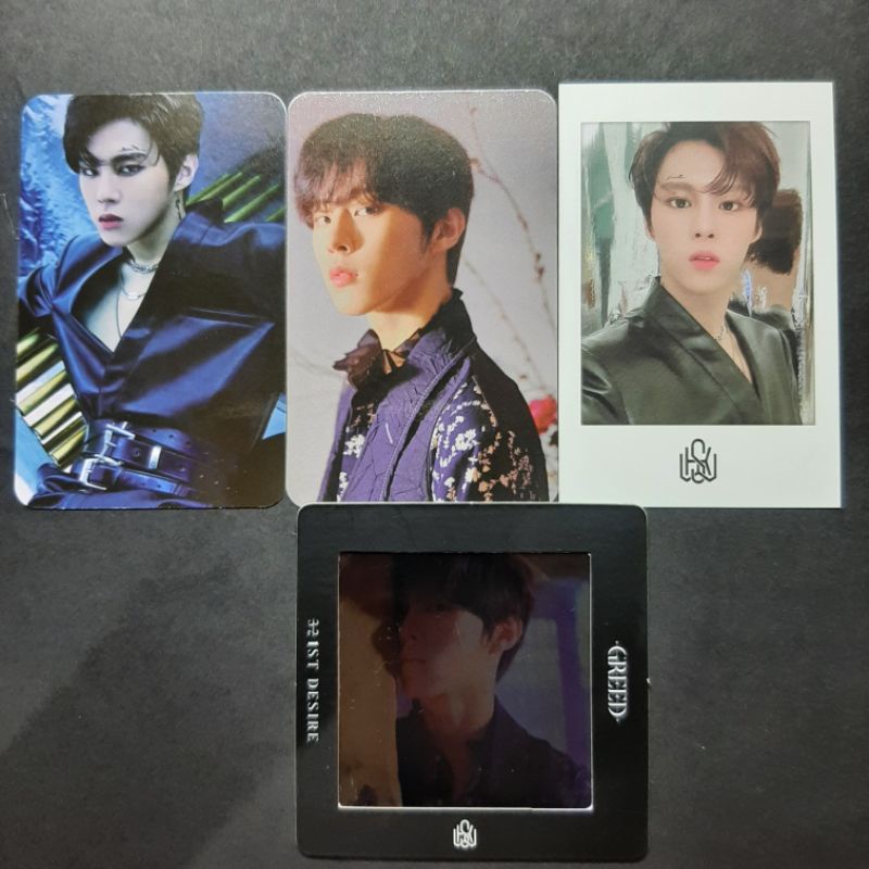 pc photocard kim wooseok album greed benefit polaroid music art x1 showcon