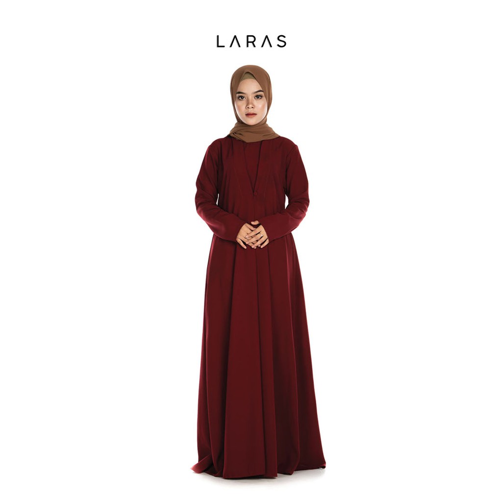 Gamis Wolfis Premium Polos Dress Muslim Premium Warna Maroon