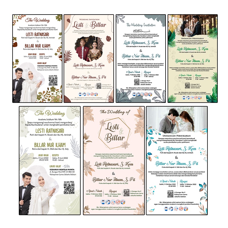 Template Undangan Digital Story Wedding Rustic Format PSD