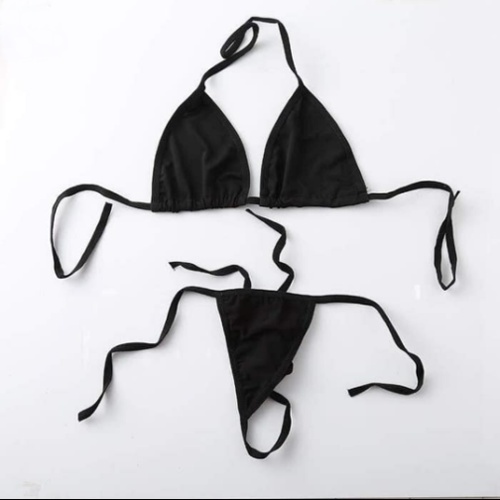 Lingerie Wanita Sexy Bikini Babydoll Bra Thong Set Tali Sexy Bikini Mini Tipis 3B026