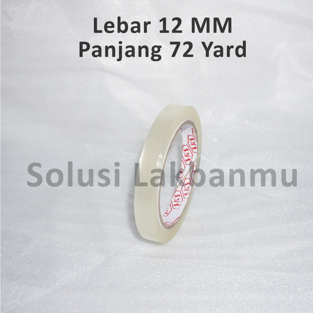 

Selotip / Solasi / Isolasi Bening 1/2 inch 72 Yard