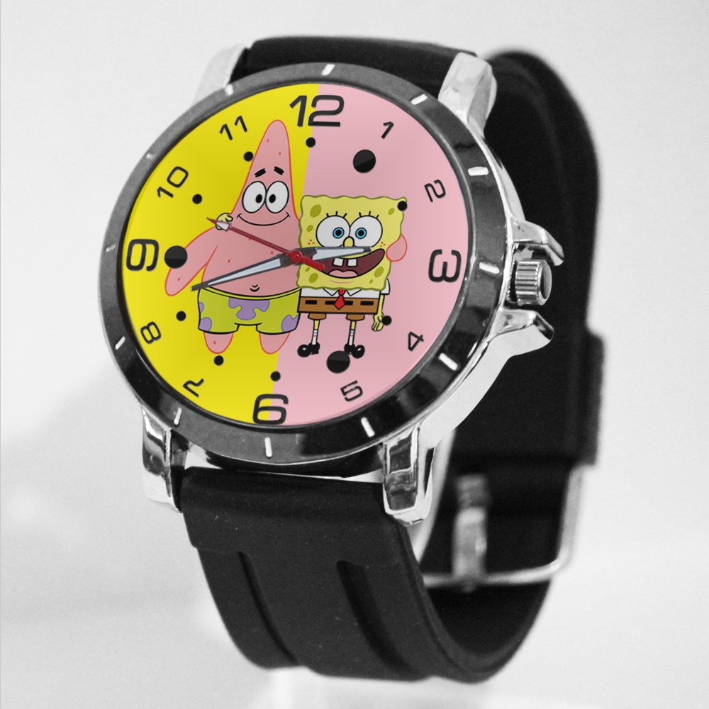 jam tangan custom spongebob rubber terbaru