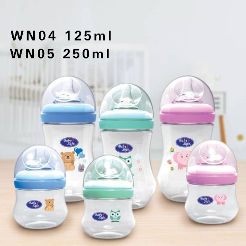 lov me❤ Baby Safe wide neck Bottle 125ml / 250ml - Botol susu dot Bayi Milk Flow Menyerupai Payudara Ibu WN001 WN002 WN04 WN05 WN07 WN08 WN30