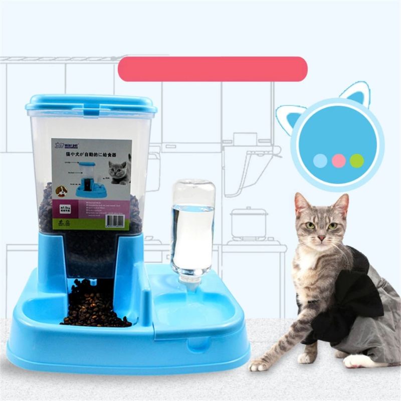 Tempat Makan Anjing Kucing Automatic Pet Food Dispenser PET0640 - Blue--MierrPet Home