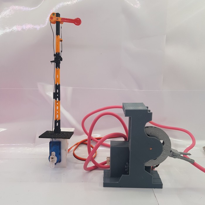 Semaphore sinyal mekanik keluar servo set skala HO 87, mang irin
