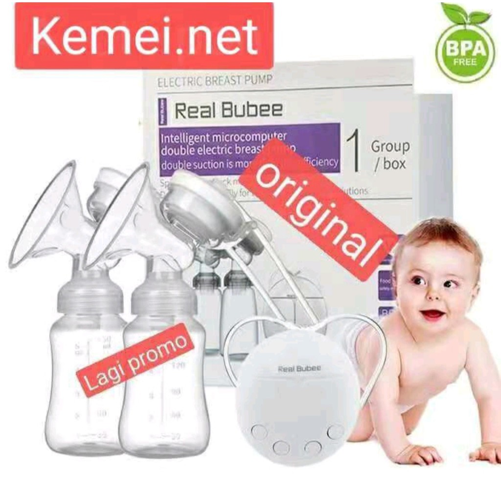 Real Bubee Double Electric Breast Pump | Pompa ASI Elektrik Ganda - Reguler/manual