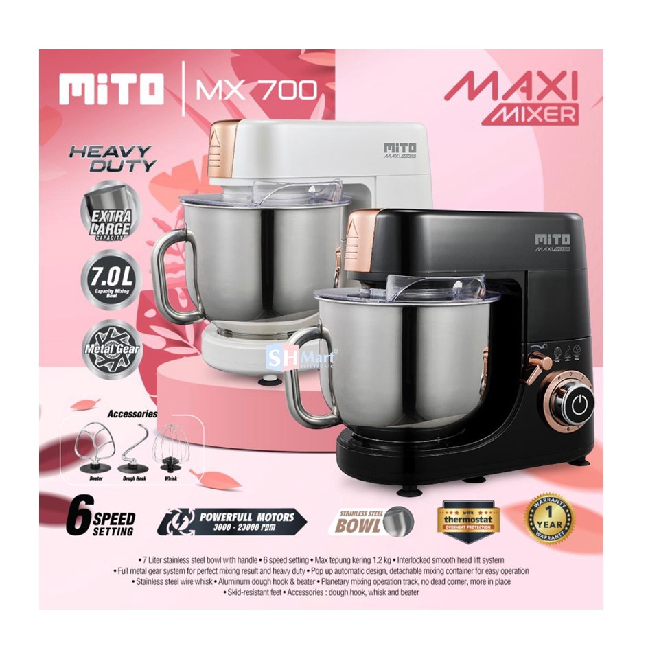 NEW Mito Mixer MX 700 / MX700 / MX-700 Original Garansi Resmi Kapasitas 7 Liter (MEDAN)