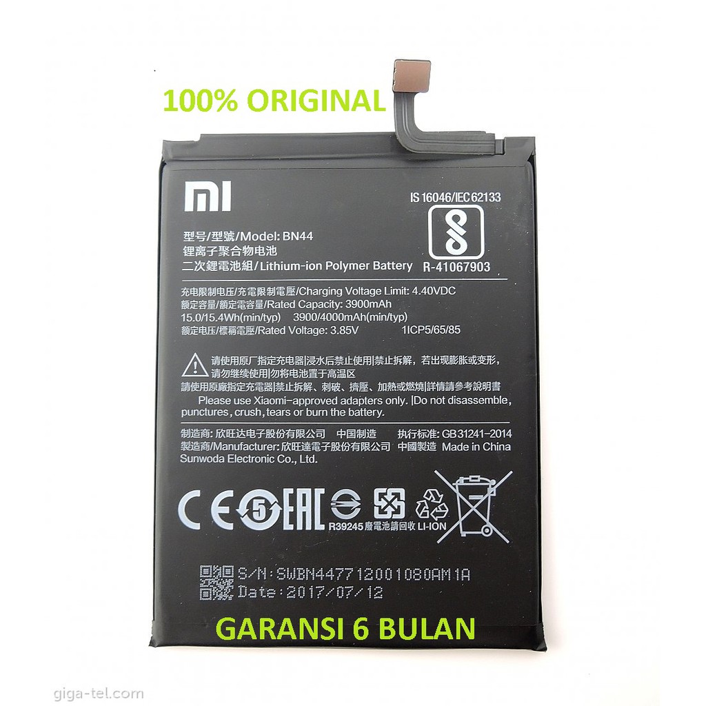 Baterai batere XIAOMI Redmi 5 Plus BN44  Original 100%