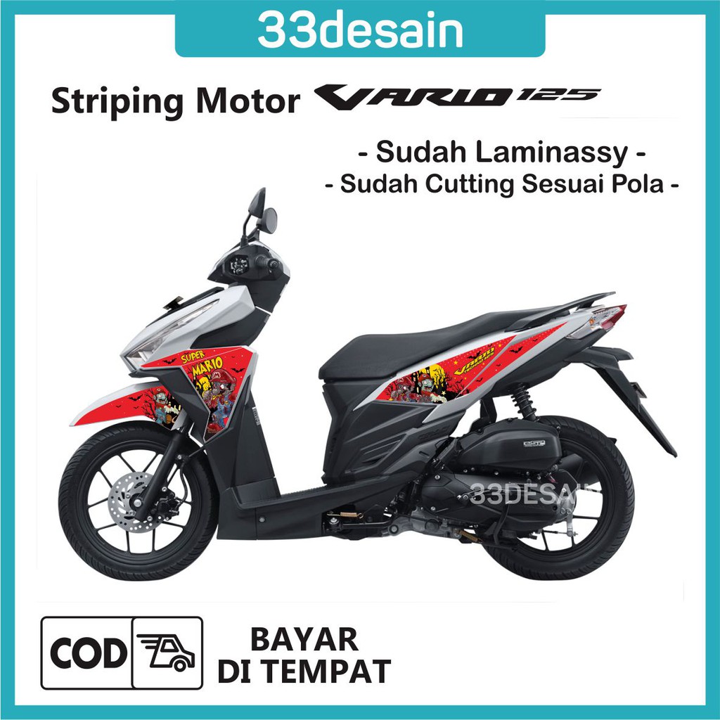 Jual Aksesoris Stiker Motor Sticker Striping Motor Vario 125 ESP Mario 13 33Desain Indonesia Shopee Indonesia