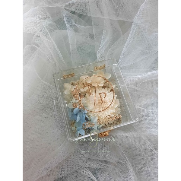 Ring box akrilik | kotak cincin akrilik bunga kering