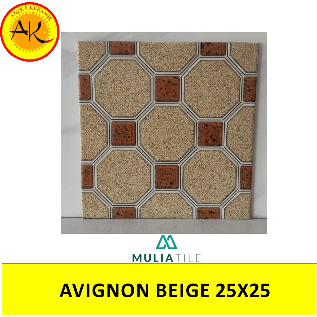 Keramik Lantai Kasar Kamar Mandi Motif Timbul 25x25 Avignon Beige