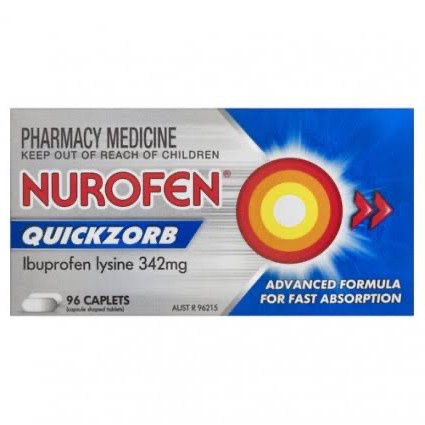 

Nurofen Quickzorb , 342 mg , 12 caplets , eceran per strip