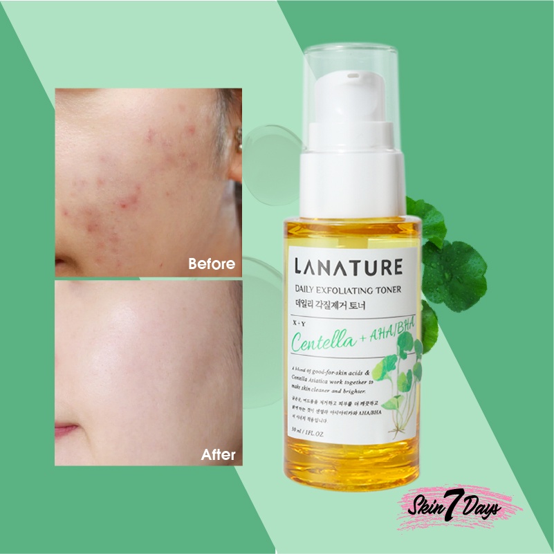 LANATURE CENTELLA AHA BHA DAILY EXFOLIATING TONER 30ML KOREA BEAUTY LaNature Centella Toner