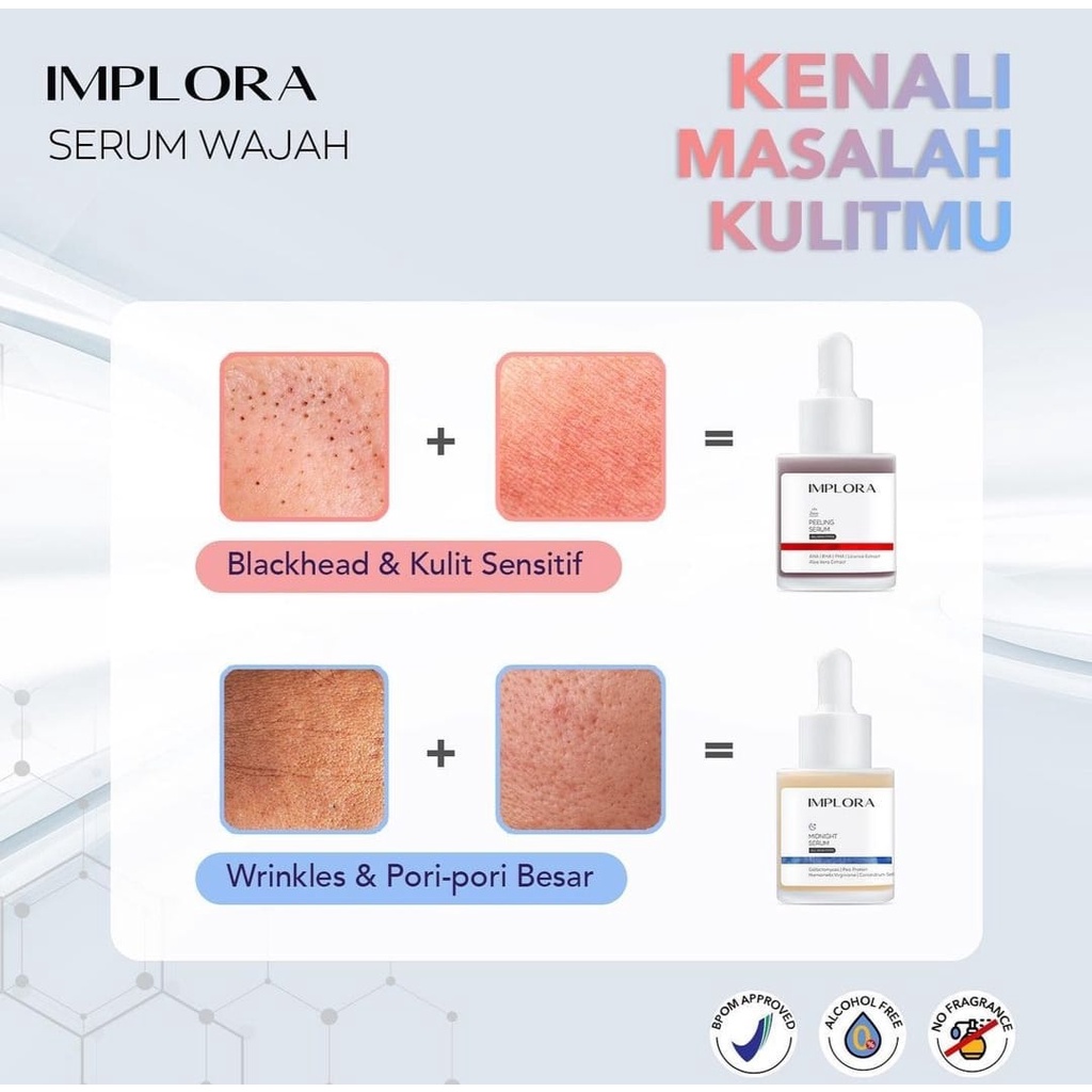 Implora Face Serum Wajah Luminous Brightening Acne Midnight Peeling BPOM