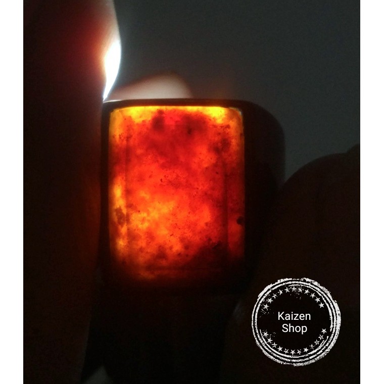 ORIGINAL Batu Akik Kecubung Api Yaman Wulung Ring Titanium + Bonus menarik 887