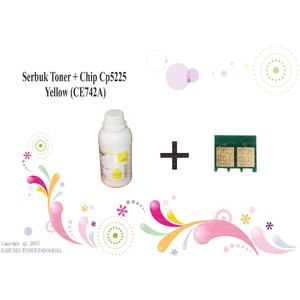 Serbuk Toner + Chip CP5225 Yellow (CE742A)