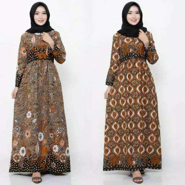 Kb99 Gamis Batik Manggar Padi Sekar Cantik Kbis,kpas,daun,kpu,genes,garuda,sogan,lawasan,bunga Pagar