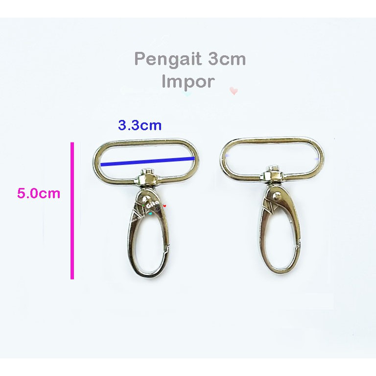 (2pcs) Pengait Tas/Kait Tas 3.3cm