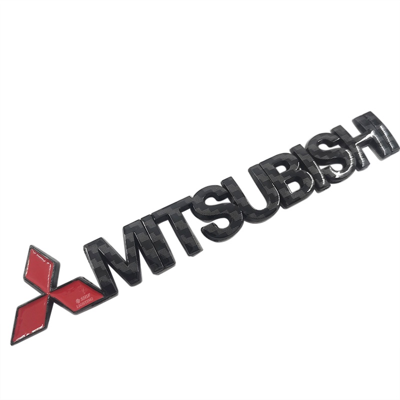 1pc Stiker Emblem Tulisan Mitsubishi Bahan ABS Untuk Fender Samping Mobil Mitsubishi