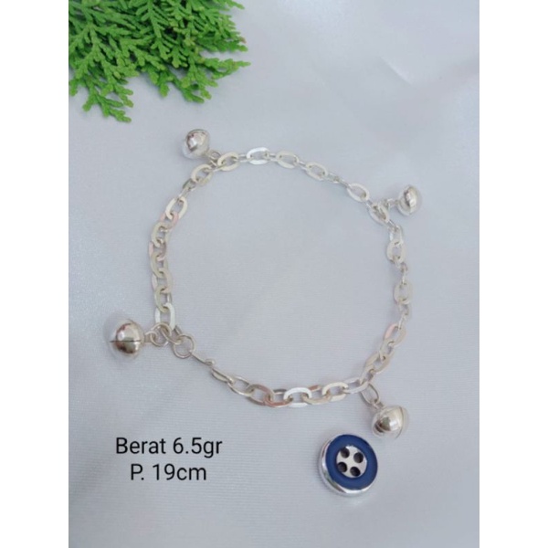 GELANG KAKI ANAK/BAYI PERAK MURNI 4 bel ukuran sedang