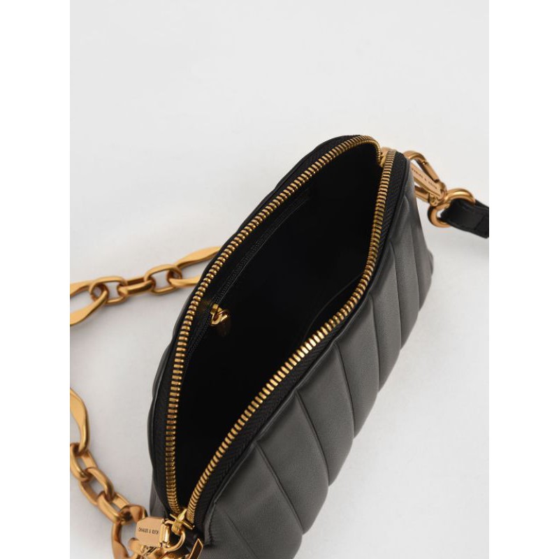 CK Chain Handle Panelled Crossbody Bag