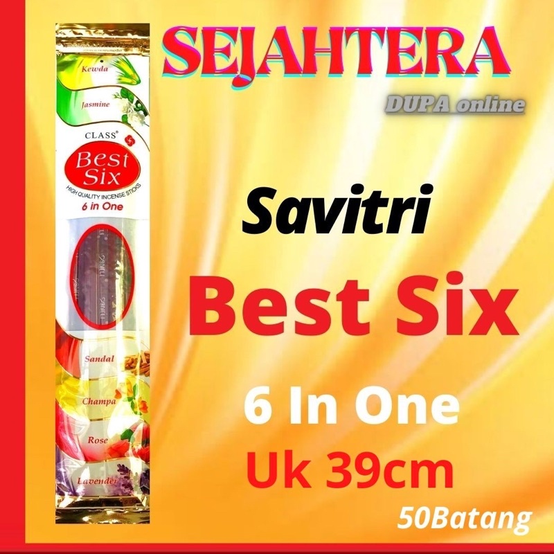 Dupa Hio India Savitri Best Six 6 in One Pouch isi 50 batang