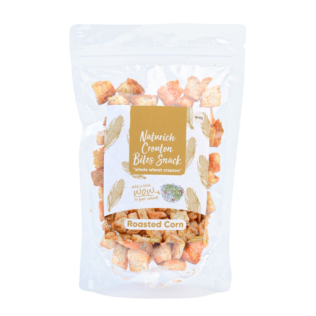 

Simply Premium Crouton Bites Snack Roasted Corn 60 Gr