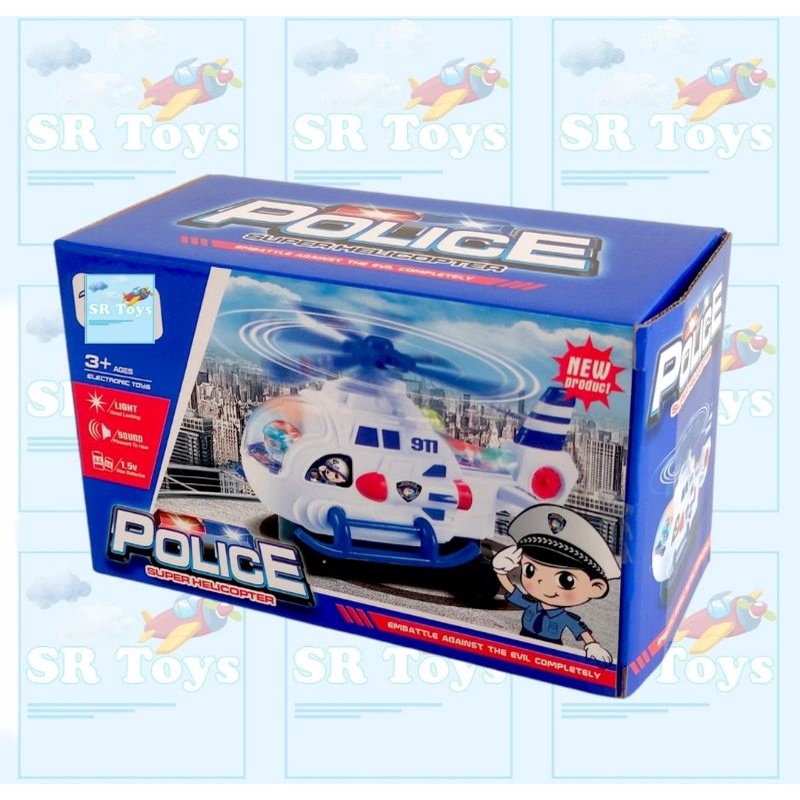 [COD] MAINAN PESAWAT HELIKOPTER POLISI HELICOPTER POLICE MUSIK LAMPU