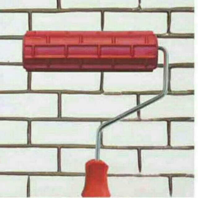 roll cat motif wallpaper sdh lengkap dg gagang motif  bata