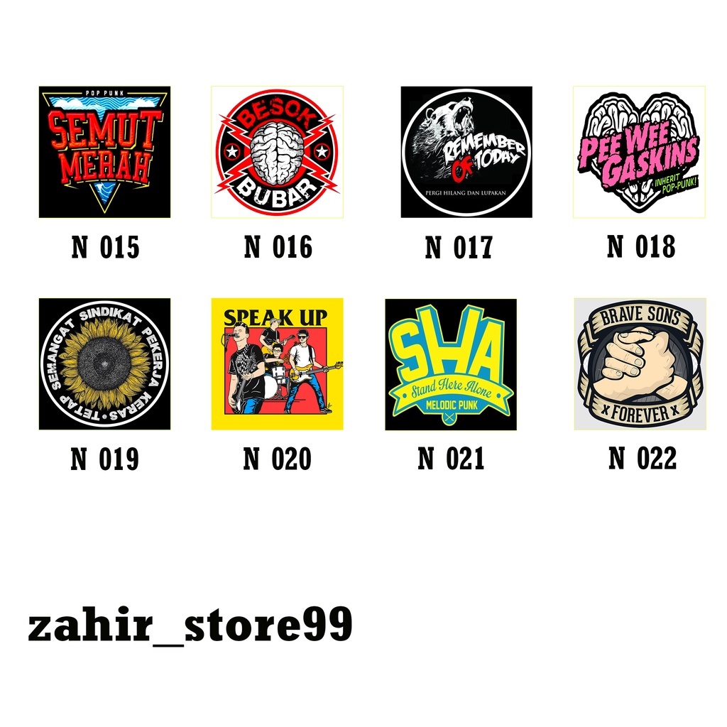 stiker band pop punk laminating doff