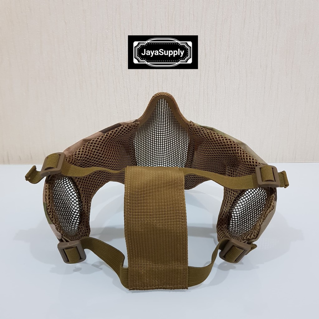 Half Mask PDW Wiremesh Masker Jaring Tactical Face Airsoft Google New