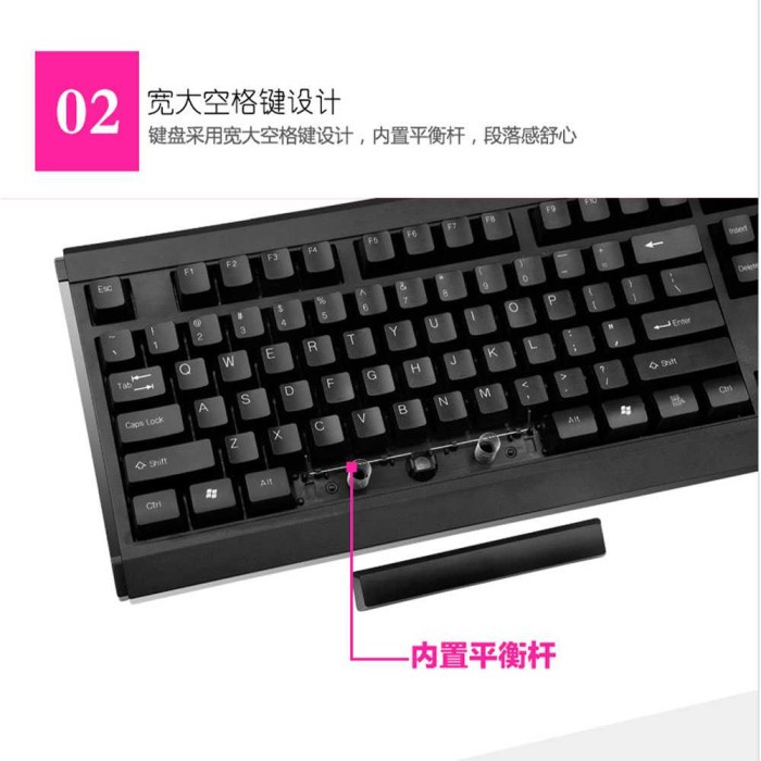 Gaming Keyboard Combo with Mouse - Hitam