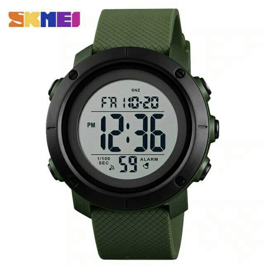 Jam Tangan Pria / SKMEI DG 1426 ABS Men / Jam Tangan Digital LED Original / SKMEI-Army Green Putih