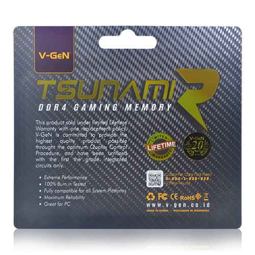 V-GeN Tsunami R DDR4 PC21000 2666Mhz 8GB (2x4GB) 16-18-18-35