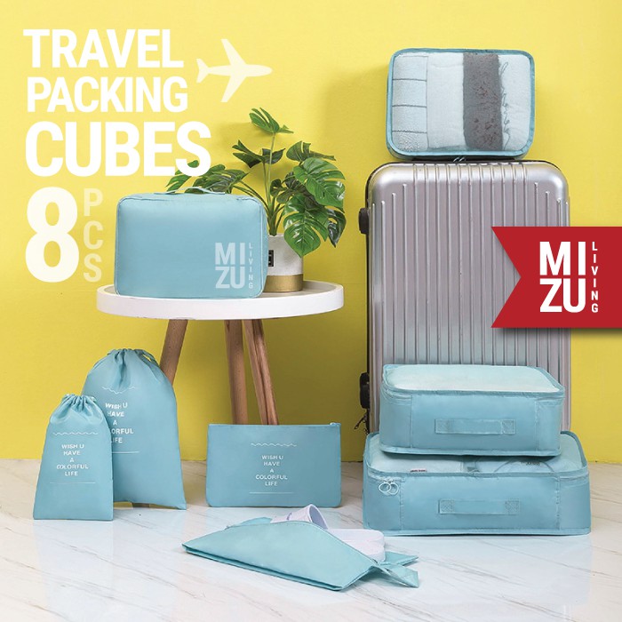 SECRET POUCH Travel Packing Cubes 8in1 Bag Organizer Tas Koper MOTIF